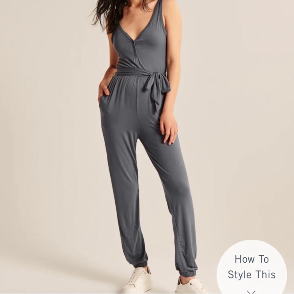 Henley Knit Jumpsuit Abercrombie S